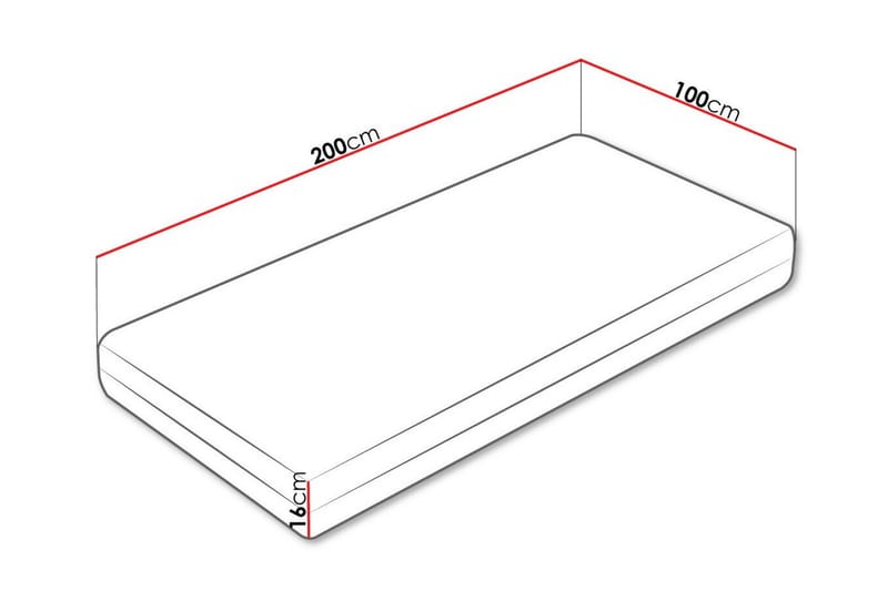 Skummadrass Arigna 100x200 cm - Hvit - Møbler - Senger - Madrasser - Skummadrass