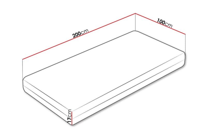 Skummadrass Arigna 100x200 cm - Hvit - Møbler - Senger - Madrasser - Skummadrass