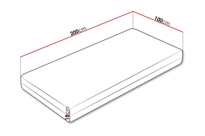 Skummadrass Arigna 100x200 cm - Hvit - Møbler - Senger - Madrasser - Skummadrass