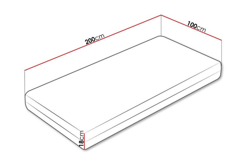 Skummadrass Arigna 100x200 cm - Hvit - Møbler - Senger - Madrasser - Skummadrass