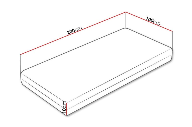 Skummadrass Arigna 100x200 cm - Hvit - Møbler - Senger - Madrasser - Skummadrass