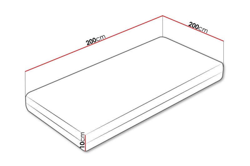 Skummadrass Arigna 200x200 cm - Hvit - Møbler - Senger - Madrasser - Skummadrass