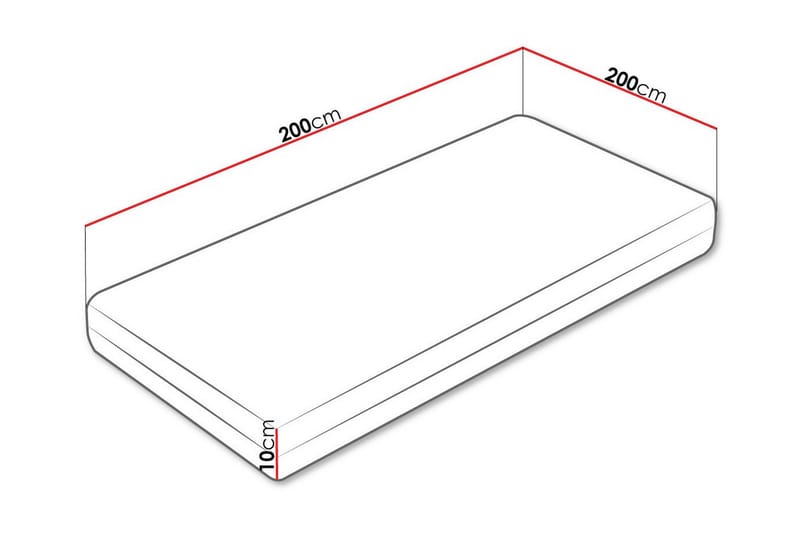 Skummadrass Arigna 200x200 cm - Hvit - Møbler - Senger - Madrasser - Skummadrass