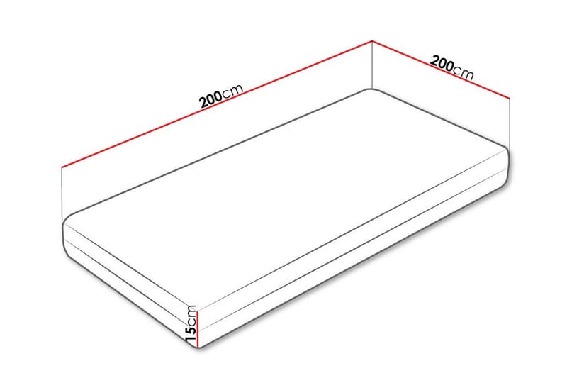 Skummadrass Arigna 200x200 cm - Hvit - Møbler - Senger - Madrasser - Skummadrass