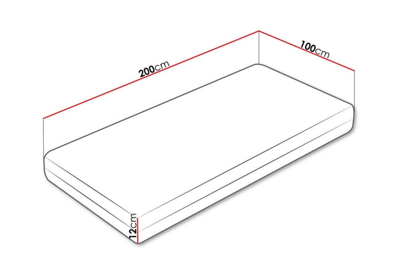 Skummadrass Derry 100x200 cm - Hvit - Møbler - Senger - Madrasser - Skummadrass