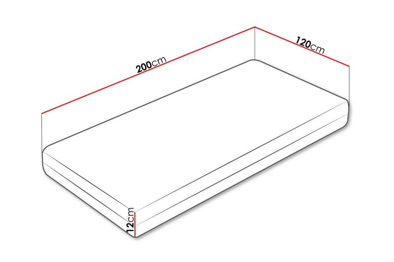 Skummadrass Derry 120x200 cm - Hvit - Møbler - Senger - Madrasser - Skummadrass