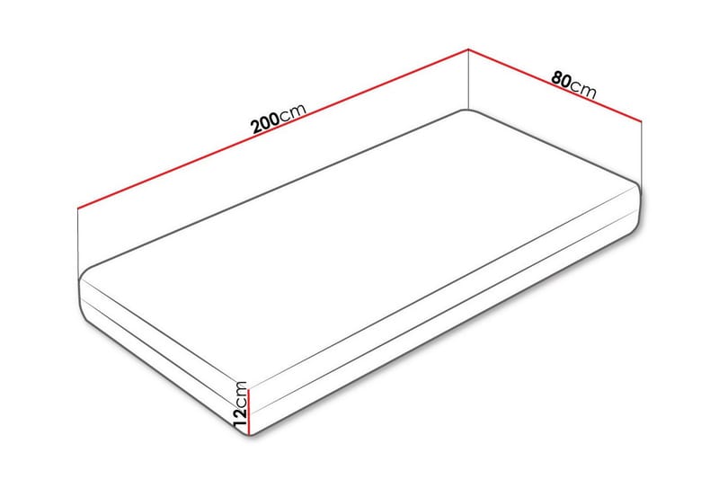 Skummadrass Derry 80x200 cm - Hvit - Møbler - Senger - Madrasser - Skummadrass