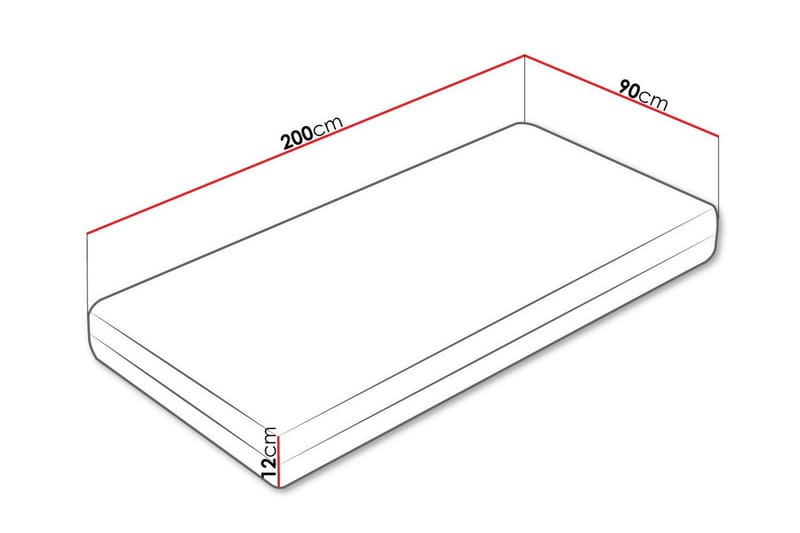 Skummadrass Derry 90x200 cm - Hvit - Møbler - Senger - Madrasser - Skummadrass