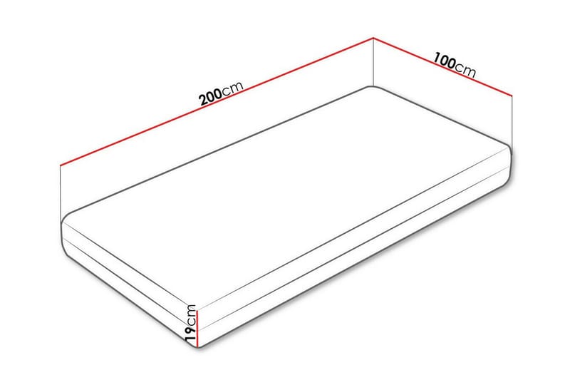 Springfjærmadrass Arigna 100x200 cm - Hvit - Møbler - Senger - Madrasser - Springfjærmadrass & rammemadras