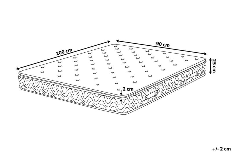 Springfjærmadrass Joy 90|200 cm - Grå - Møbler - Senger - Madrasser - Springfjærmadrass & rammemadras