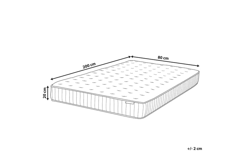 Springfjærmadrass Sognare 80x200 cm Fast - Hvit - Møbler - Senger - Madrasser - Springfjærmadrass & rammemadras