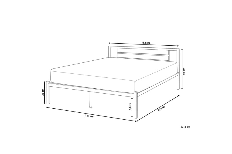 Dobbelseng Cusset 180|200 Cm - Rød - Møbler - Senger - Rammeseng