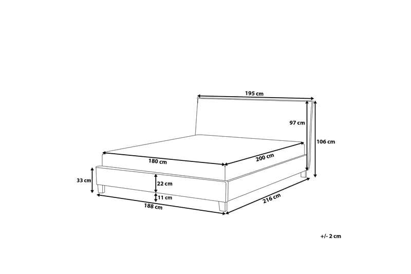 Dobbelseng Sennez 180|200 Cm - Hvit - Møbler - Senger - Rammeseng