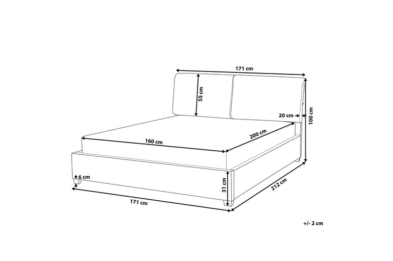 Dobbeltseng Belfort 160 | 200 cm - Beige - Rammeseng - Dobbeltsenger