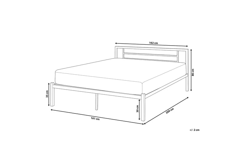 Dobbeltseng Cusset 160 | 200 cm - Svart - Møbler - Senger - Rammeseng