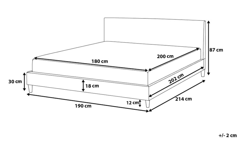 Dobbeltseng Fitou 180 | 200 cm - Svart - Møbler - Senger - Rammeseng