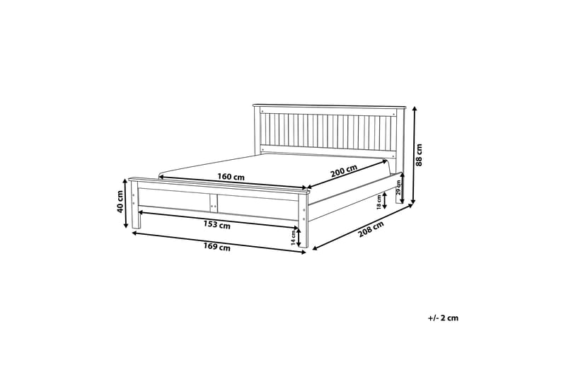 Dobbeltseng Mayenne 160 | 200 cm - Hvit - Møbler - Senger - Rammeseng