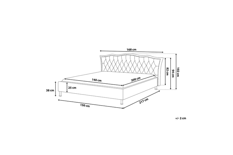 Dobbeltseng Metz 140 | 200 cm - Grå - Møbler - Senger - Rammeseng