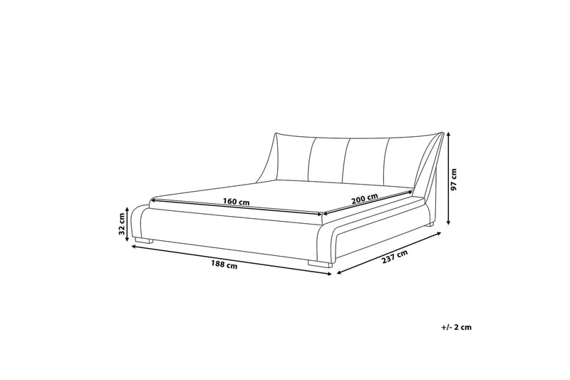 Dobbeltseng Nantes 160 | 200 cm - Grå - Møbler - Senger - Rammeseng