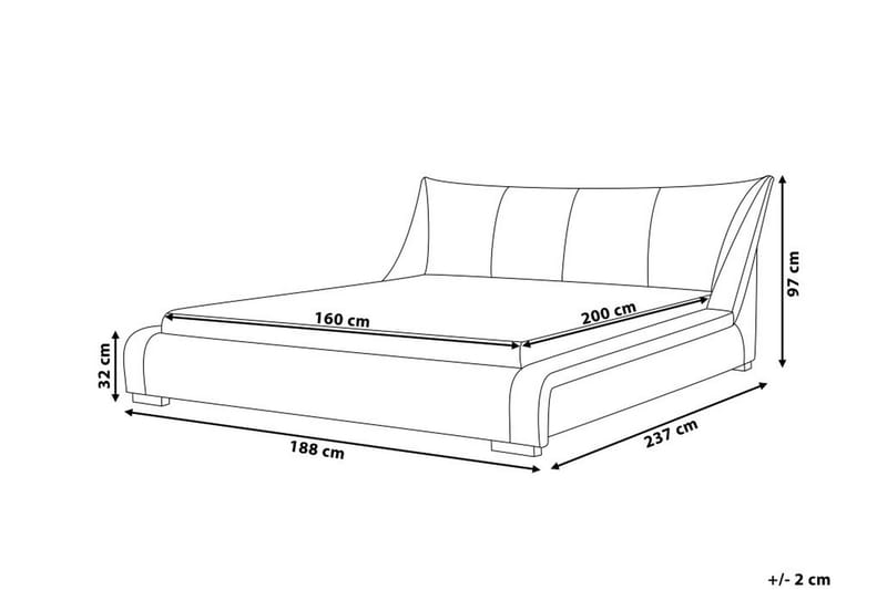 Dobbeltseng Nantes 160 | 200 cm - Grå - Møbler - Senger - Rammeseng