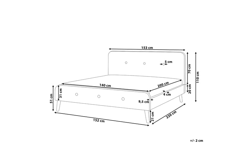 Dobbeltseng Rennes 140 | 200 cm - Grå - Møbler - Senger - Rammeseng