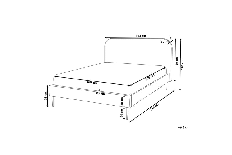 Dobbeltseng Villeuif 160x200 cm - Gul - Møbler - Senger - Rammeseng