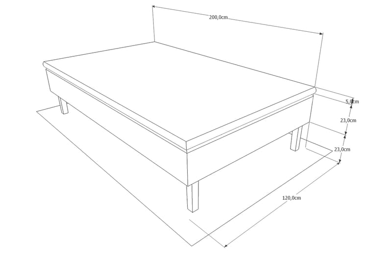 Rammeseng Basic 120x200 - Grå - Møbler - Senger - Rammeseng