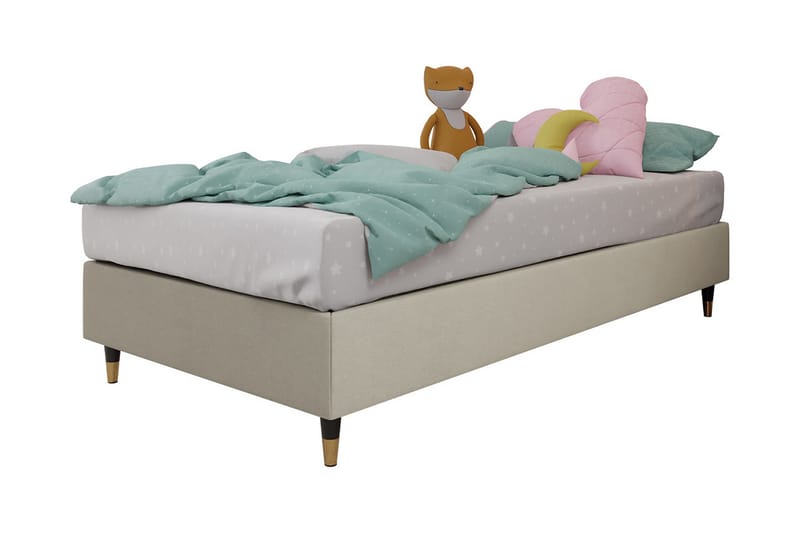 Rammeseng Forenza 120x200 cm - Fløyel/Beige/Tre/Metall - Møbler - Senger - Rammeseng