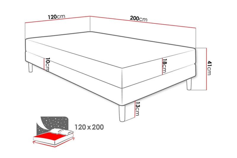 Rammeseng Midfeld 120x200 cm - Beige - Møbler - Senger - Rammeseng