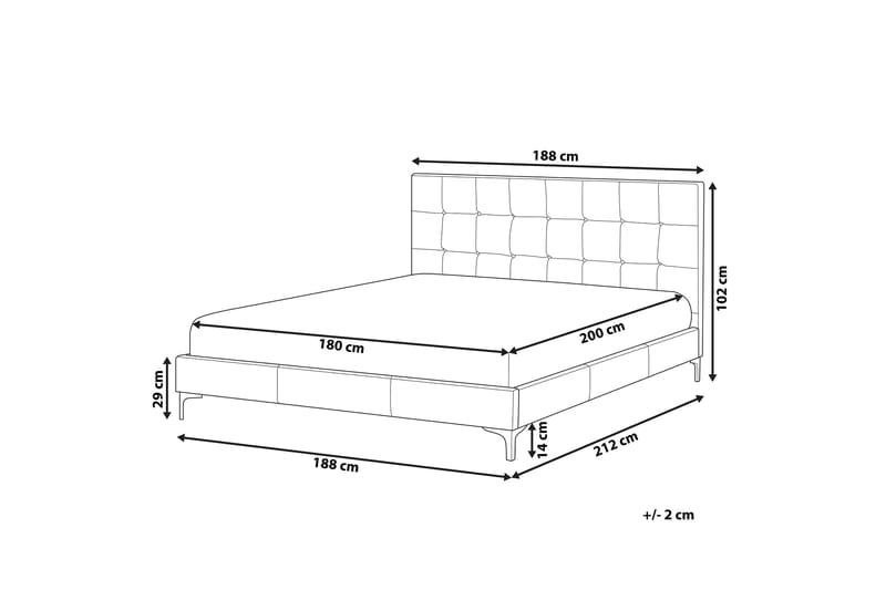 Rammeseng Murette 180x200cm - Kunstlær/Brungrå - Møbler - Senger - Rammeseng