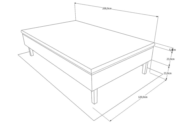 Viken Bas Rammeseng 120X200Cm - Møbler - Senger - Rammeseng