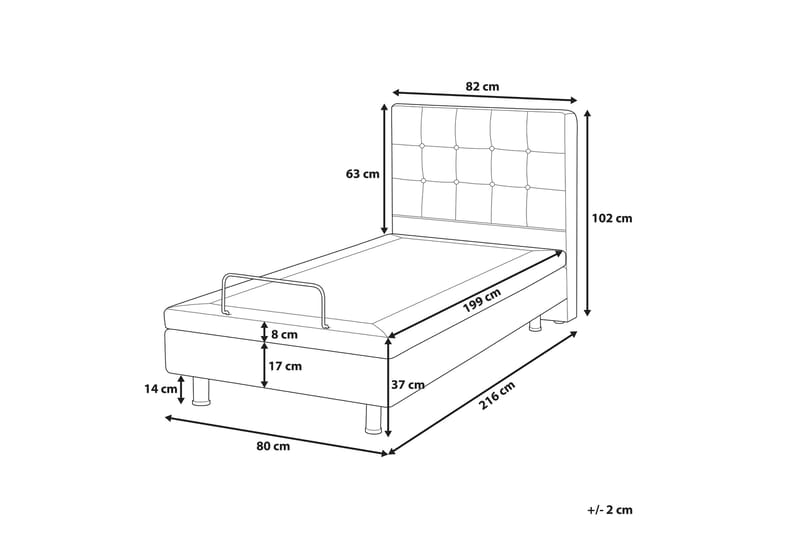 Seng Kisterud Regulerbar 80x200 cm - Beige - Møbler - Senger - Regulerbare senger