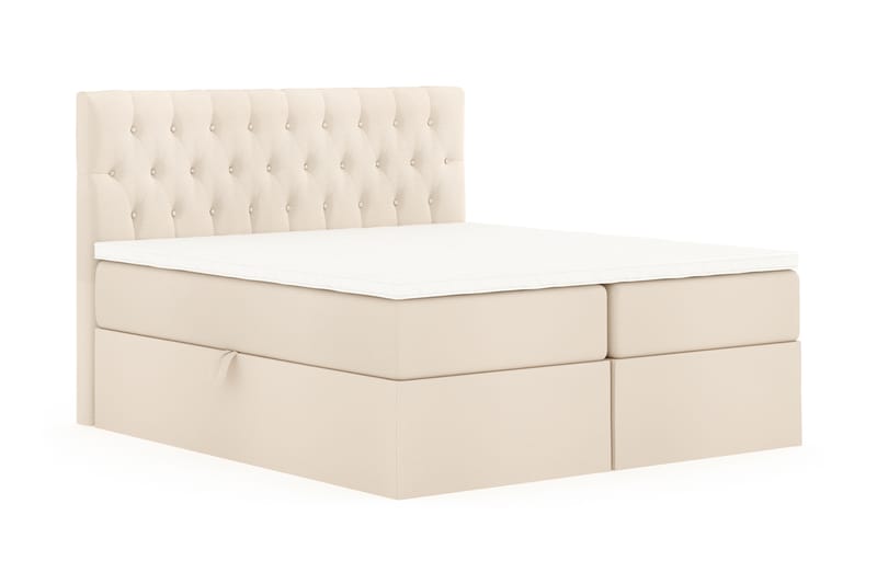 Box Bed Boxy Beige - 160x200 cm - Dobbeltseng med oppbevaring - Senger med oppbevaring