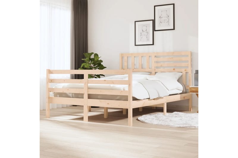 Sengeramme heltre 135x190 cm 4FT6 Double - Brun - Møbler - Senger - Sengeramme & sengestamme