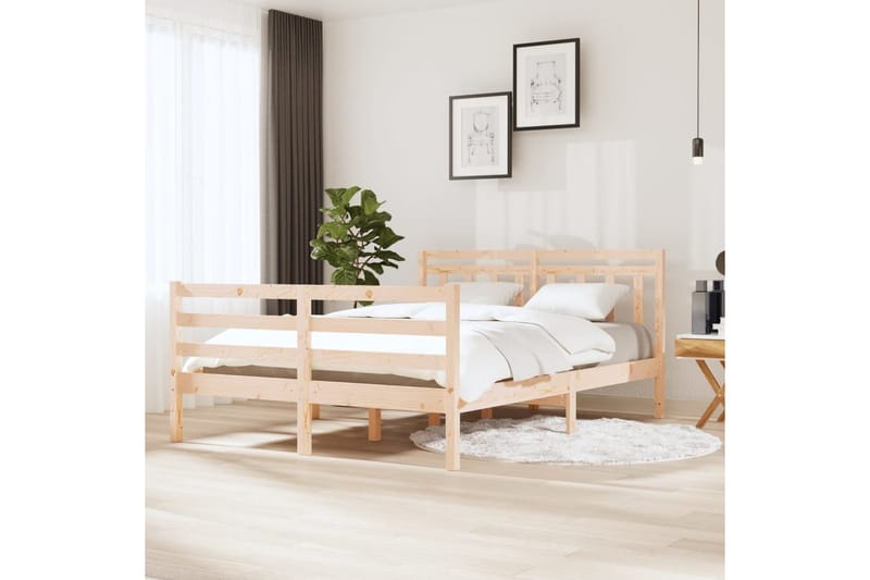 Sengeramme heltre 135x190 cm 4FT6 Double - Brun - Møbler - Senger - Sengeramme & sengestamme