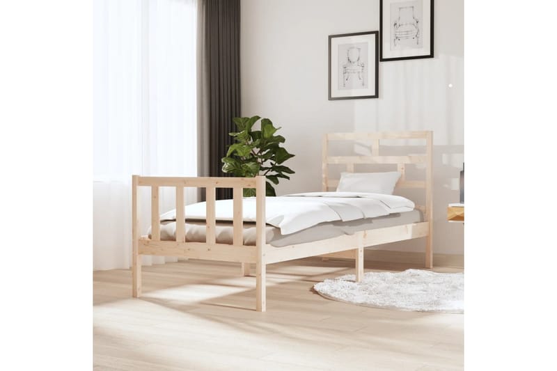 Sengeramme heltre furu 75x190 cm 2FT6 Small Single - Brun - Møbler - Senger - Sengeramme & sengestamme