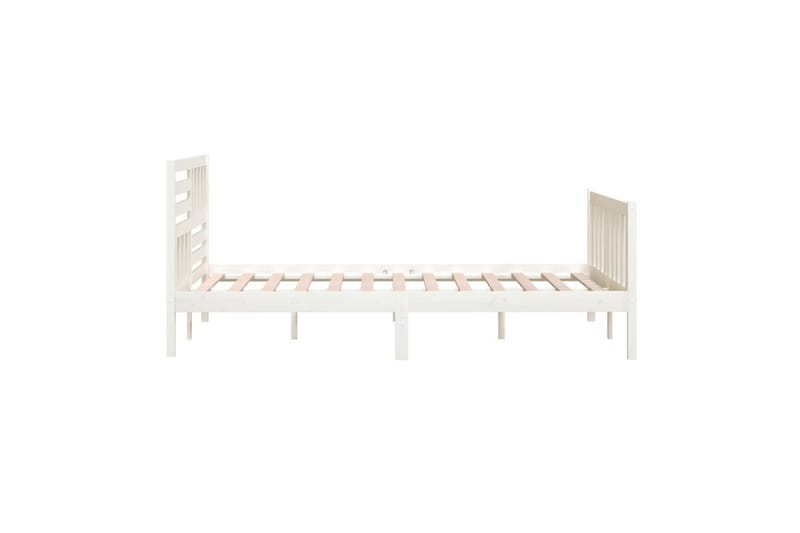 Sengeramme hvit heltre 150x200 cm 5FT King Size - Hvit - Møbler - Senger - Sengeramme & sengestamme