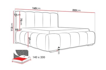 Cleaton Boblende Sengeramme 140x200 cm - Lysegrå/Mørkegrå - Møbler - Senger - Sengeramme & sengestamme