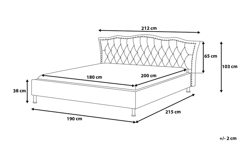 Dobbelseng Metz 180|200 Cm - Møbler - Senger - Sengeramme & sengestamme