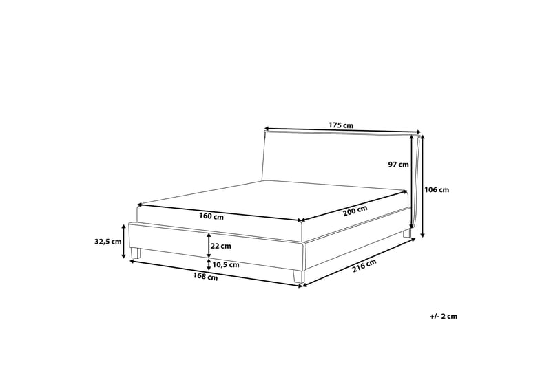 Dobbelseng Sennez 160|200 Cm - Grå - Møbler - Senger - Sengeramme & sengestamme