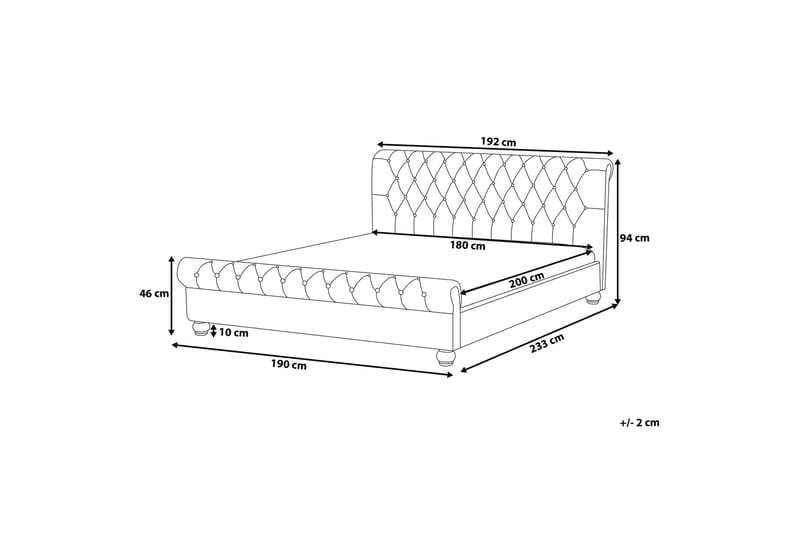 Dobbeltseng Avallon 180 | 200 cm - Beige - Møbler - Senger - Sengeramme & sengestamme