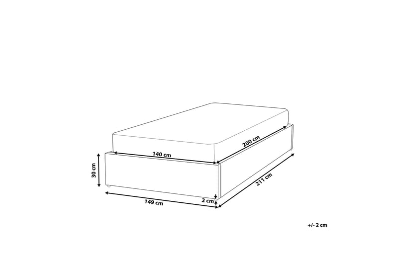 Dobbeltseng Dinan 140 | 200 cm - Grå - Møbler - Senger - Sengeramme & sengestamme