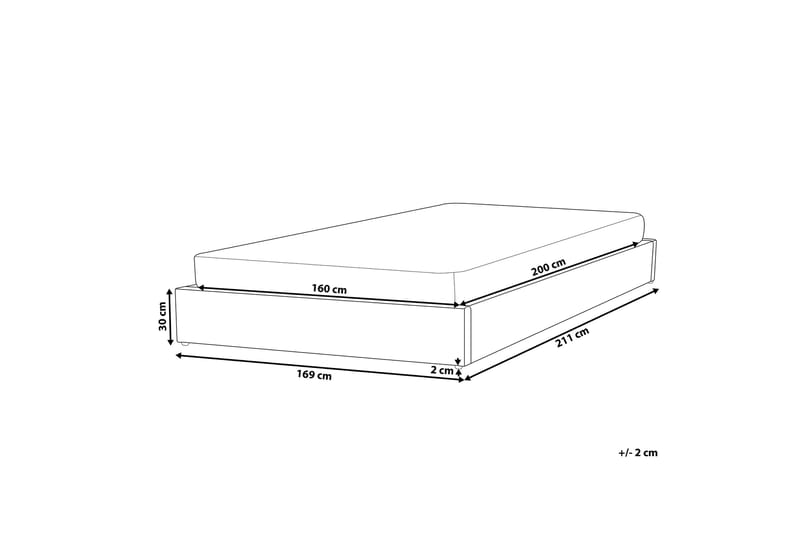 Dobbeltseng Dinan 160 | 200 cm - Beige - Møbler - Senger - Sengeramme & sengestamme