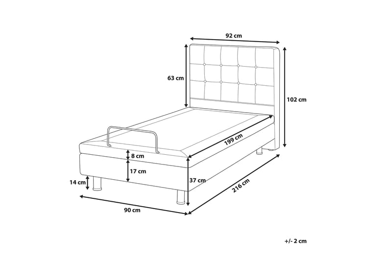 Dobbeltseng Duke 90 | 200 cm - Beige - Møbler - Senger - Sengeramme & sengestamme