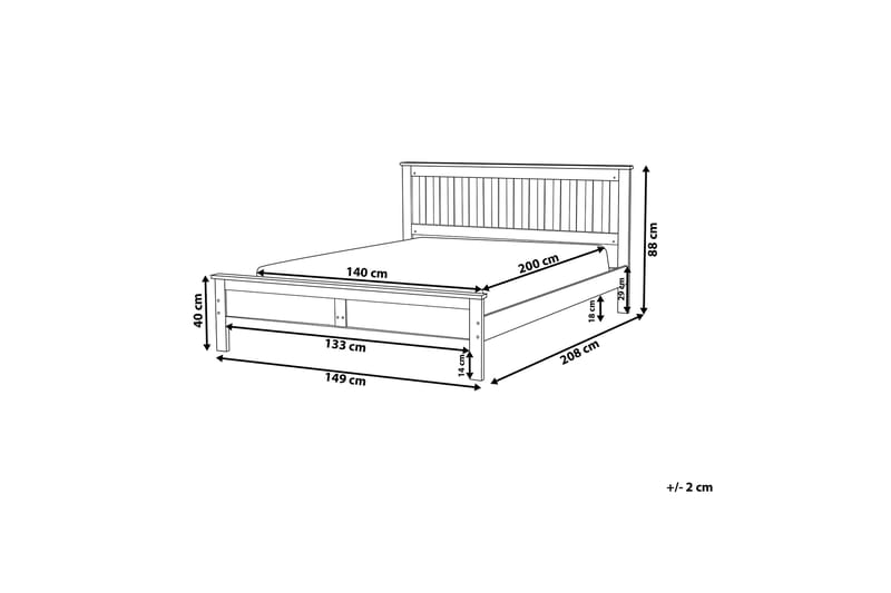 Dobbeltseng Mayenne 140 | 200 cm - Hvit - Møbler - Senger - Sengeramme & sengestamme