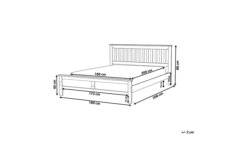 Dobbeltseng Mayenne 180 | 200 cm - Hvit - Møbler - Senger - Sengeramme & sengestamme