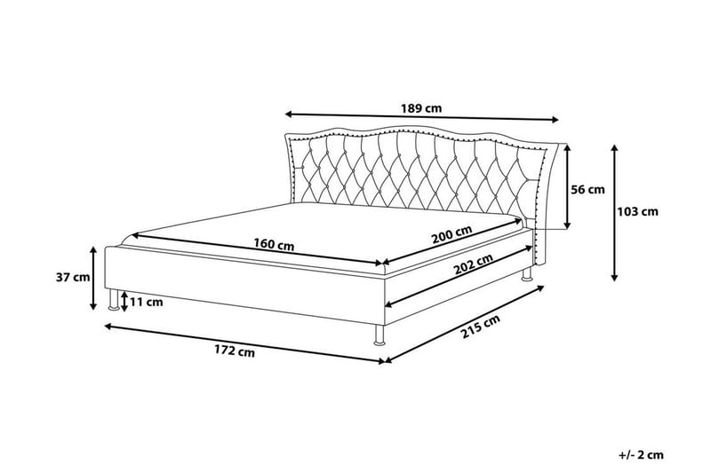 Dobbeltseng Metz 160 | 200 cm - Grå - Møbler - Senger - Sengeramme & sengestamme