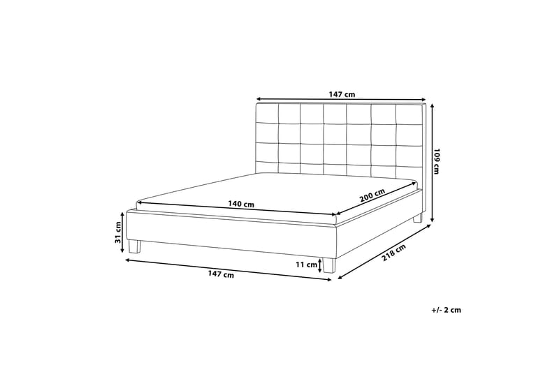 Dobbeltseng Rochelle 140 | 200 cm - Grå - Møbler - Senger - Sengeramme & sengestamme