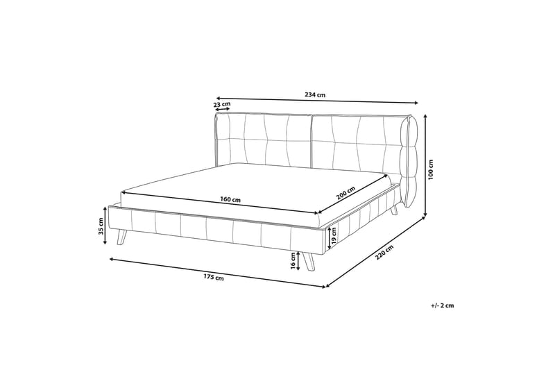 Dobbeltseng Senlis 160 | 200 cm - Grå - Møbler - Senger - Sengeramme & sengestamme