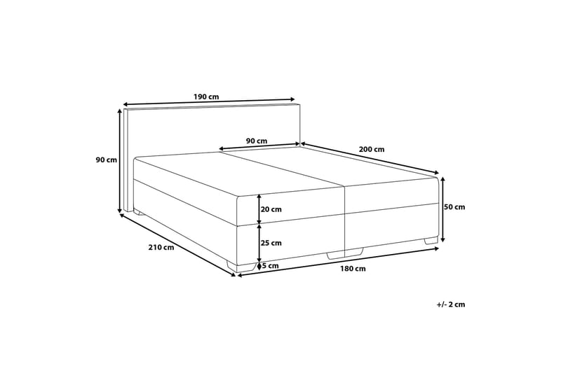 Dobbeltseng President 180 | 200 cm - Hvit - Møbler - Senger - Sengeramme & sengestamme